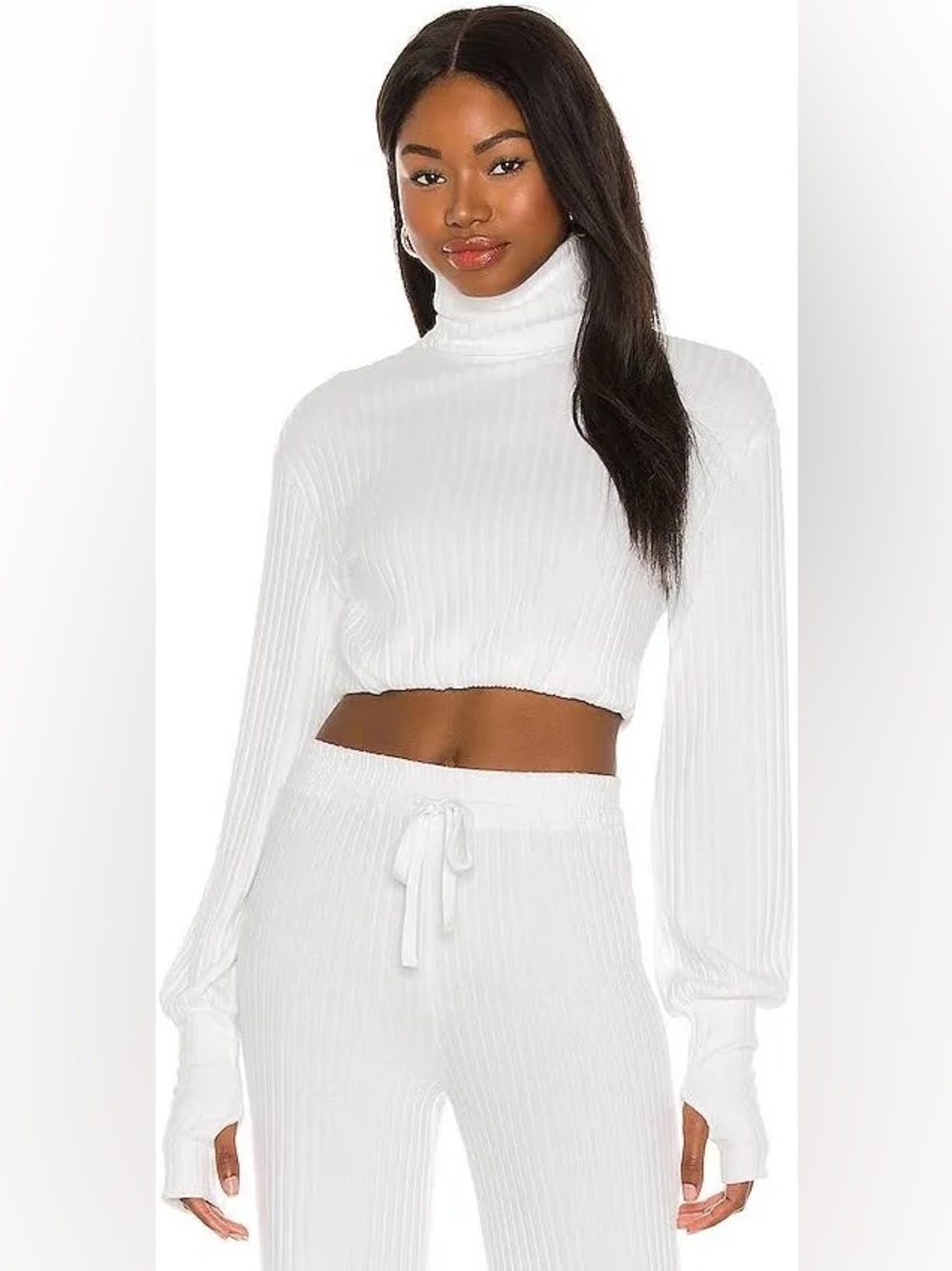 NWT Lovers & Friends Apres Cropped Turtleneck Top in Snow White